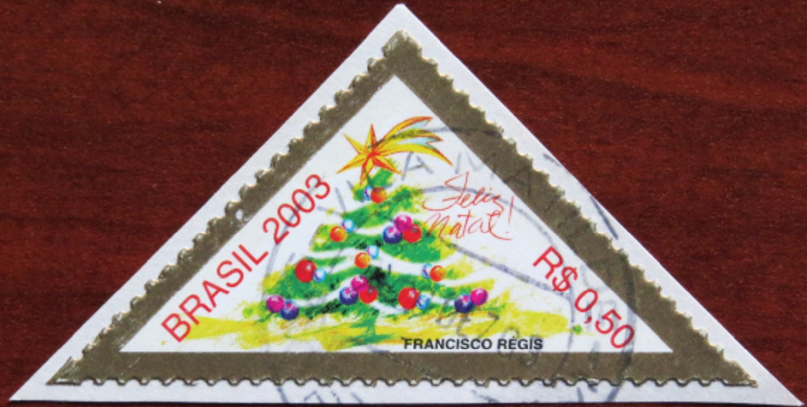 FREE POSTAGE!! Brazil Brasil 2003 Christmas, Religion, Weihnachten, Triangular, Kerstmis, Noel, 1v, Used, Gestempelt, Vg - Weihnachten