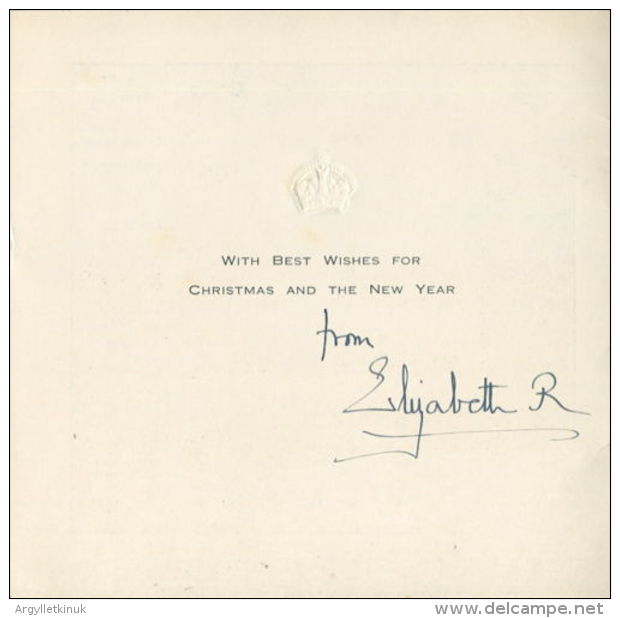 FINE ORIGINAL HANDSIGNED CHRISTMAS CARD QUEEN ELIZABETH QUEEN MOTHER - Andere & Zonder Classificatie