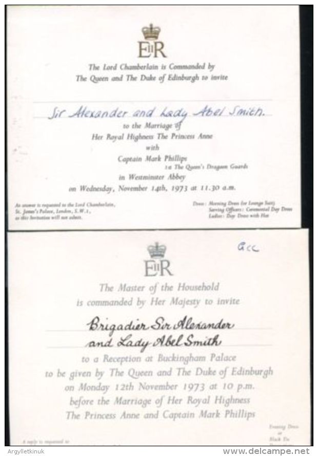 THREE ORIGINAL INVITATIONS: MARRIAGE BREAKFAST & RECEPTION MARRIAGE PRINCESS - Historische Documenten