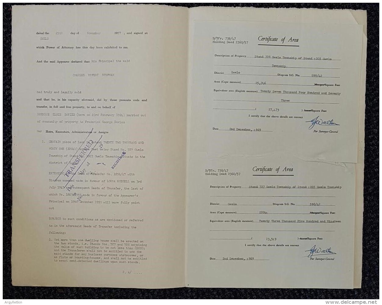 SOUTHERN RHODESIA REVENUES 1956/57 GWELO IMPORTANT SIGNATURE - Autres & Non Classés