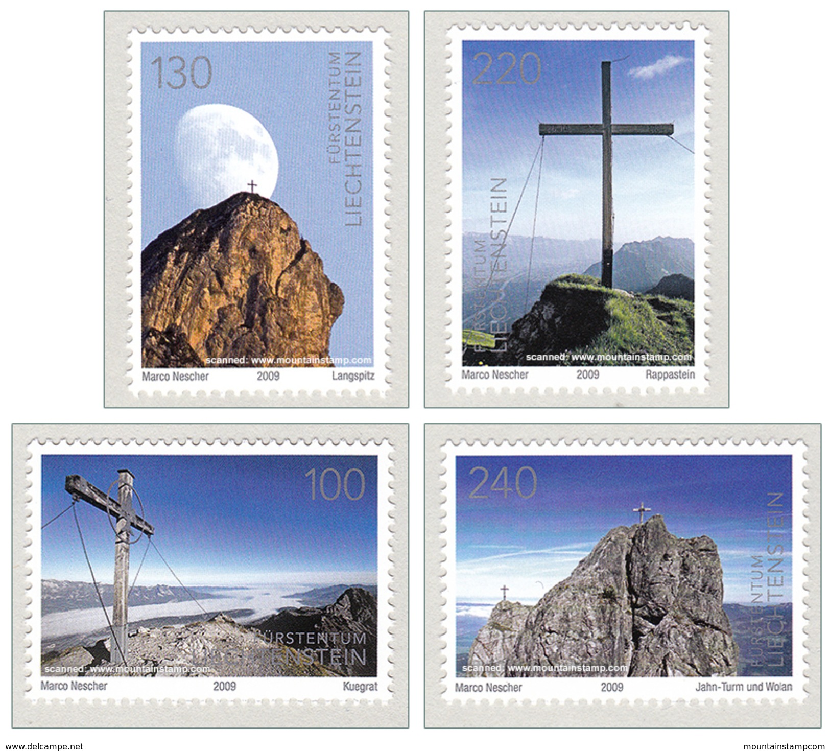 Liechtenstein 2009 Mountains Summit Crosses Alpine Association: 100 Years MNH ** - Unused Stamps