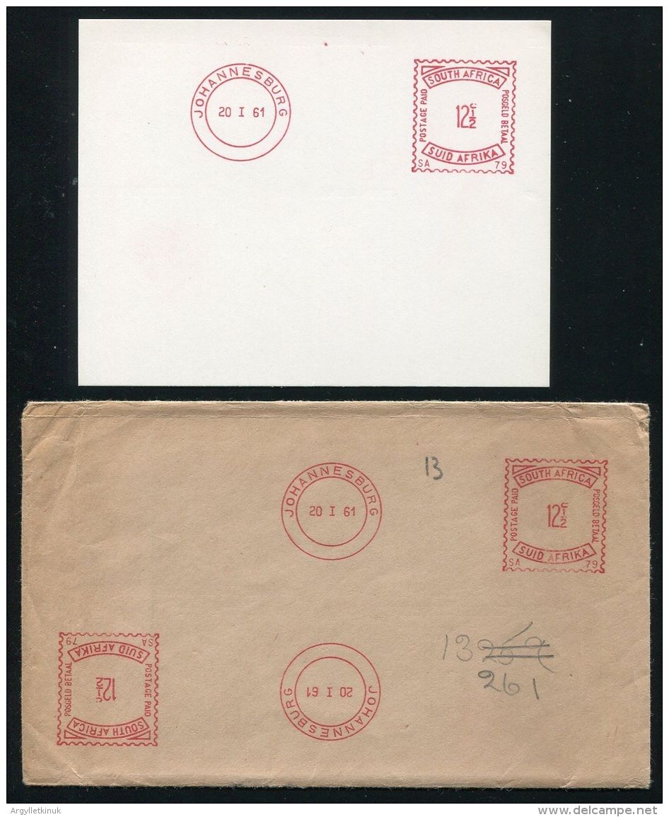 SOUTH AFRICA JOHANNESBURG METER MARK PROOFS PITNEY BOWES 1961 - Unclassified