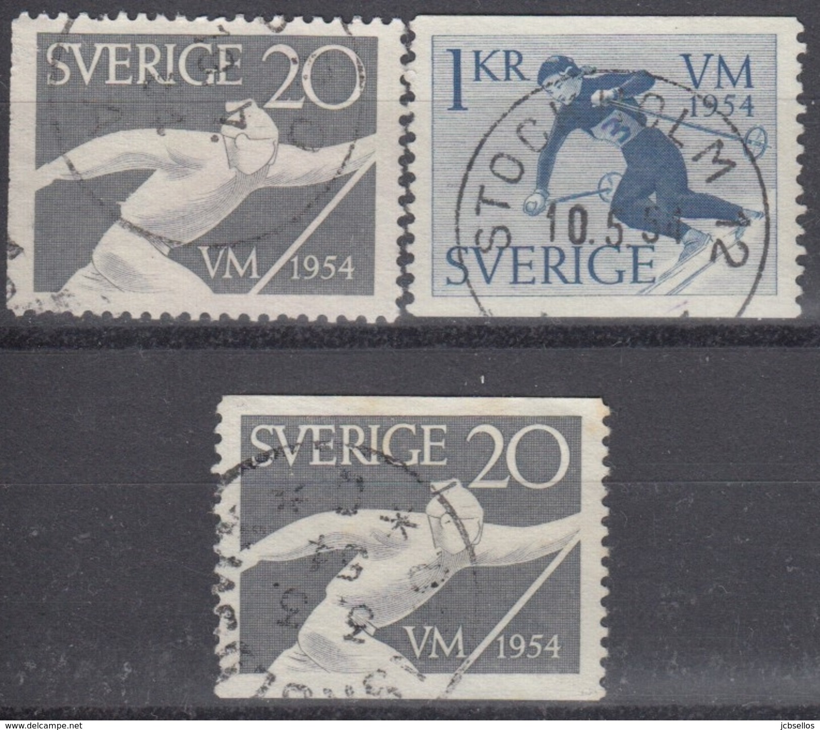 SUECIA 1954 Nº 385/86 + 385a USADO - Gebraucht