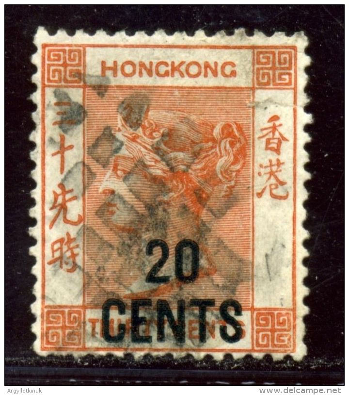 HONG KONG USED IN STRAITS SETTLEMENTS QV 20 CENTS - Used Stamps