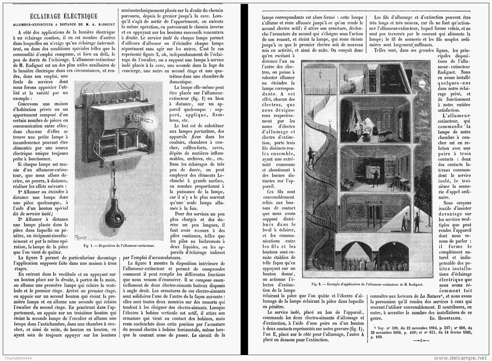 ECLAIRAGE ELECTRIQUE Allumeur-extincteur à Distance De M. A. RADIGUET  1885 - Autres & Non Classés