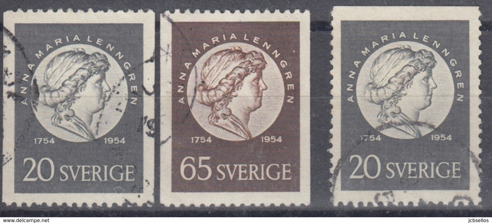 SUECIA 1954 Nº 387/88 + 387a USADO - Oblitérés