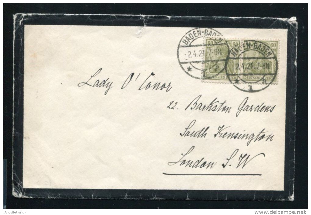 FINE LETTER & ENVELOPE GRAND DUCHESS LOUISE OF BADEN TO LADY O’CONOR 1921 - Other & Unclassified