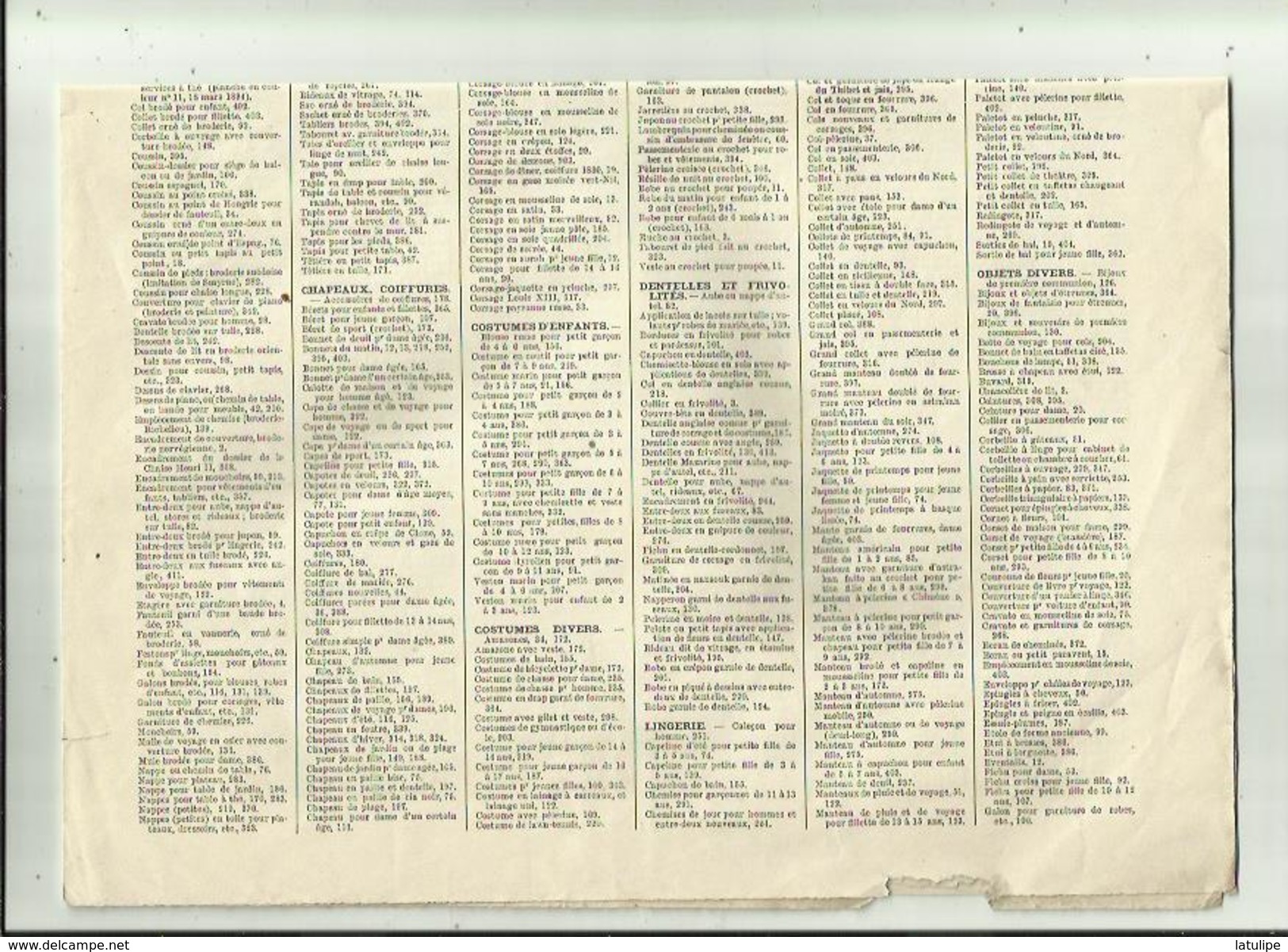 Journal De Famille-Mode-Illustrée(Table Des Matières)  35em Année Librairie FIRMIN -DIDOT & Cie A Paris Et  Mesnil -Eure - Haute Couture