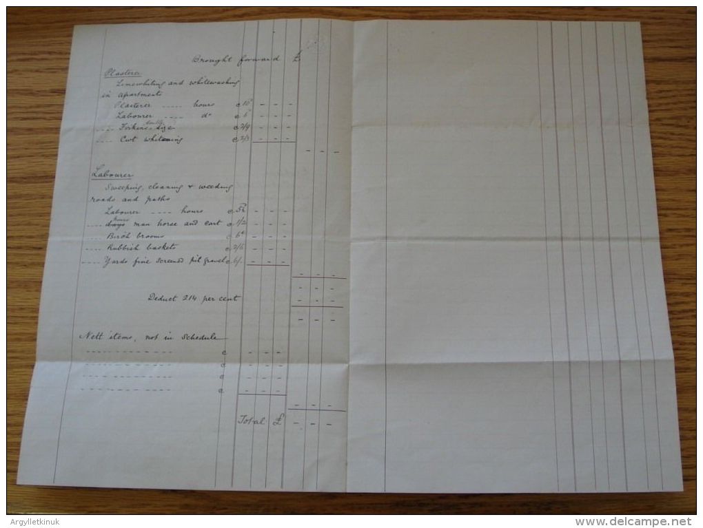 FORM OF ACCOUNT OFFICE OF WORKS STAMP RENOVATING ROYAL MEWS WINDSOR 1885 - Royaume-Uni