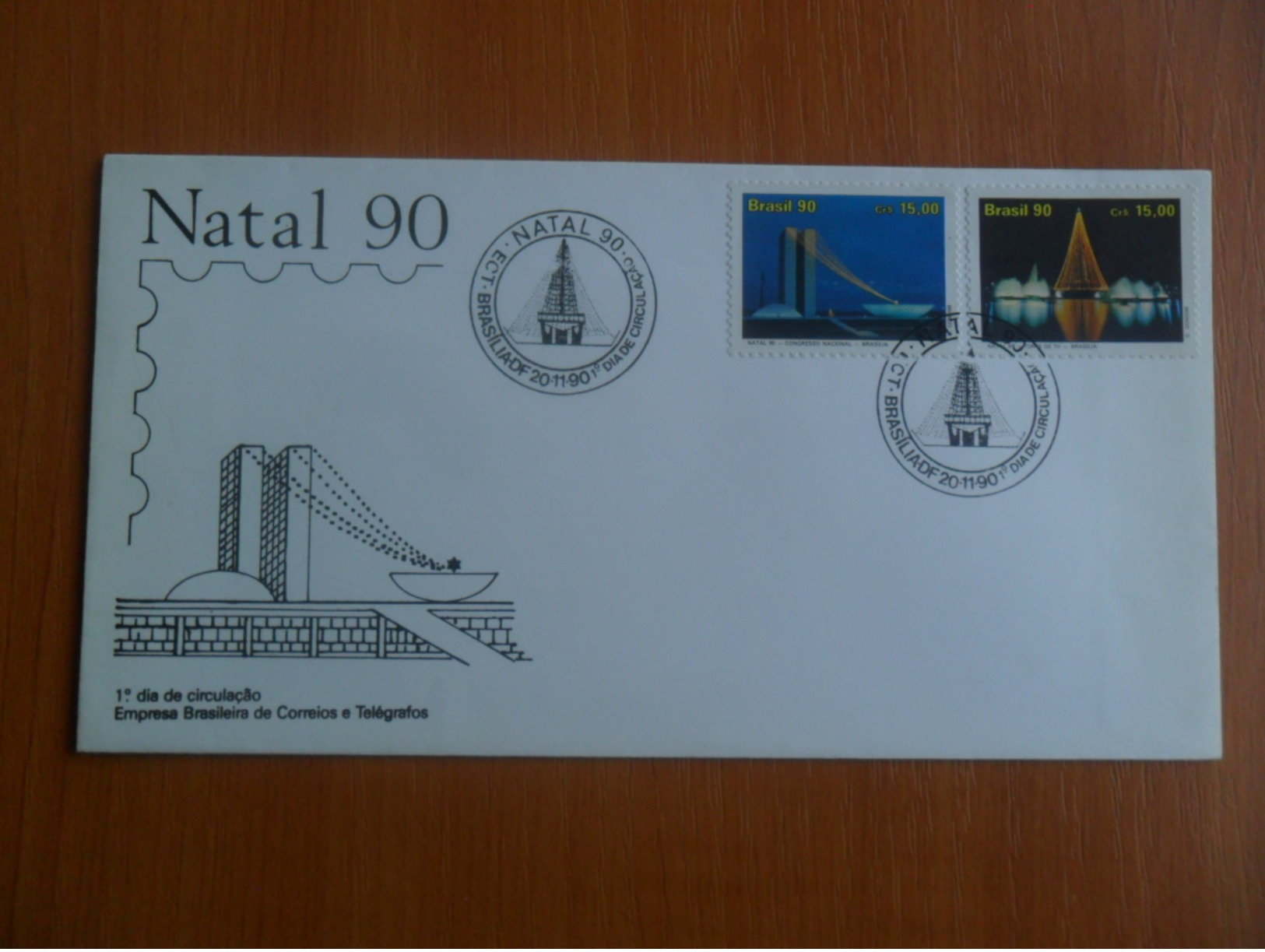 Envelope With Commemorative Seal, Brasil 90., NATAL 90 - Covers & Documents