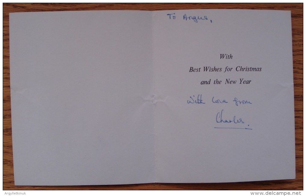 FINE SIGNED CHRISTMAS CARD AND ENVELOPE PRINCE CHARLES SON OF QEII - Other & Unclassified