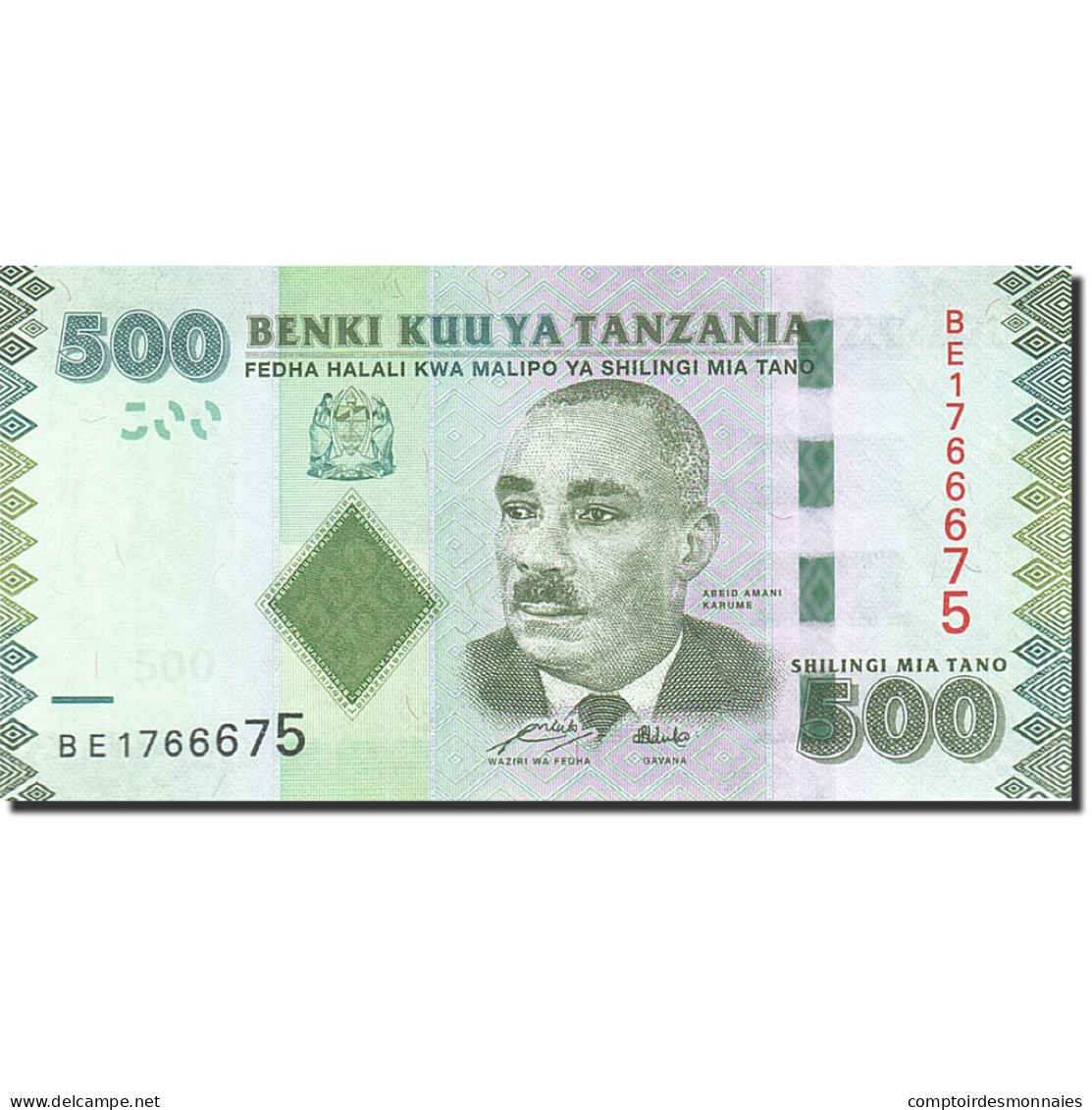 Billet, Tanzania, 500 Shilingi, 2010, Undated (2010), KM:40, NEUF - Tanzanie