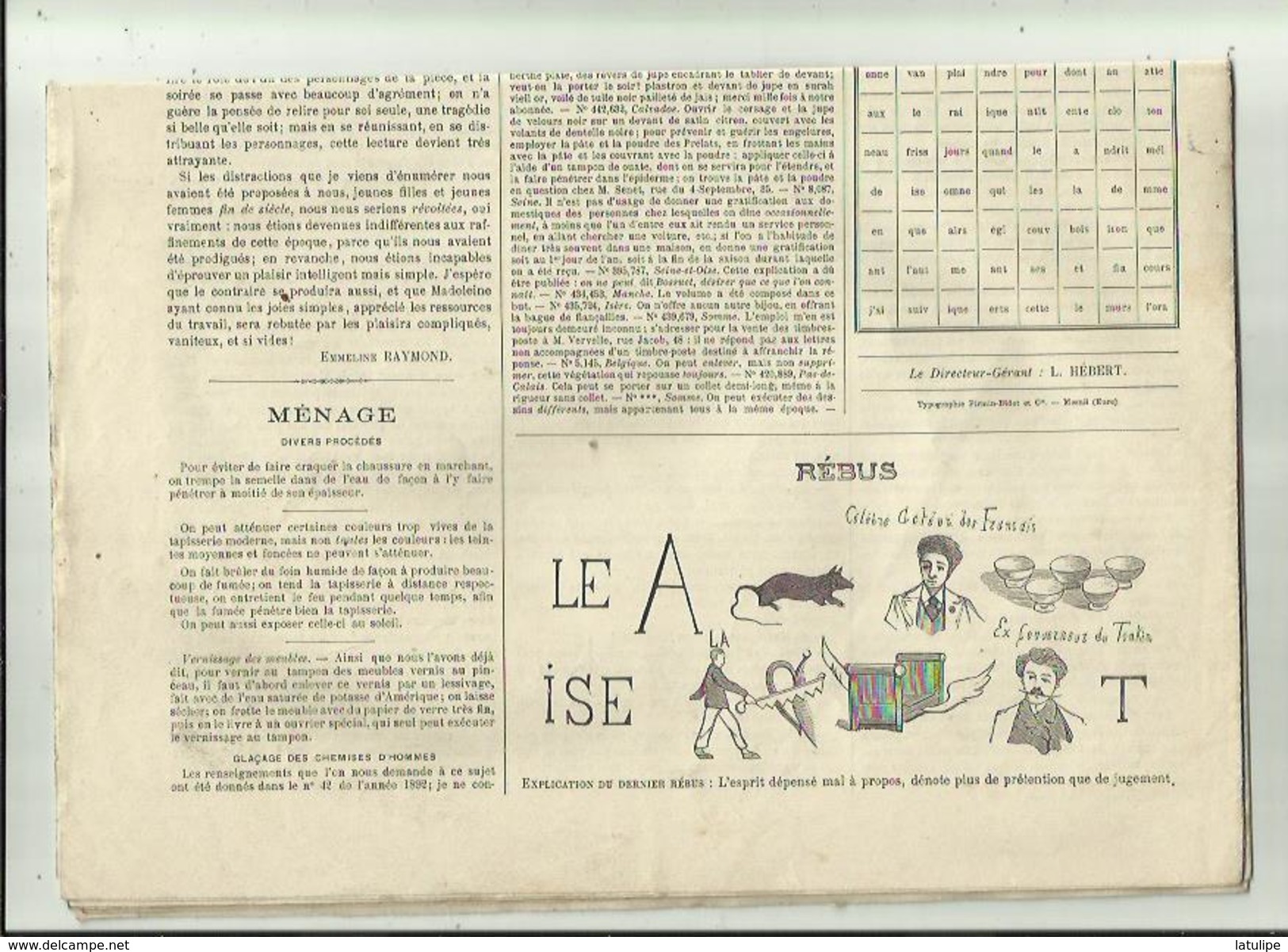 Journal De Famille-Mode-Illustrée(Table Des Matières)  35em Année Librairie FIRMIN -DIDOT & Cie A Paris Et  Mesnil -Eure - Haute Couture