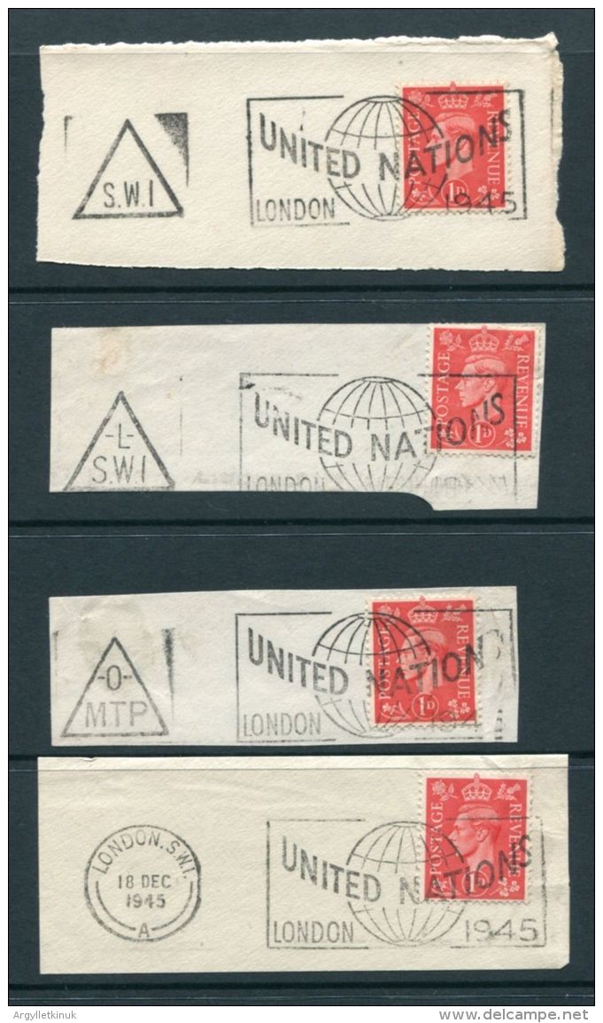 GB UNITED NATIONS POSTMARKS TRIANGLE LONDON 1945 - Used Stamps