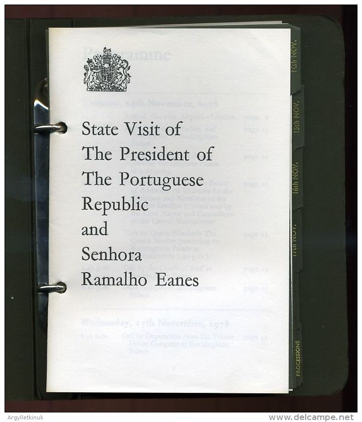 CEREMONIAL STATE VISIT TO BRITAIN BY THE PRES. PORTUGAL - Historical Documents