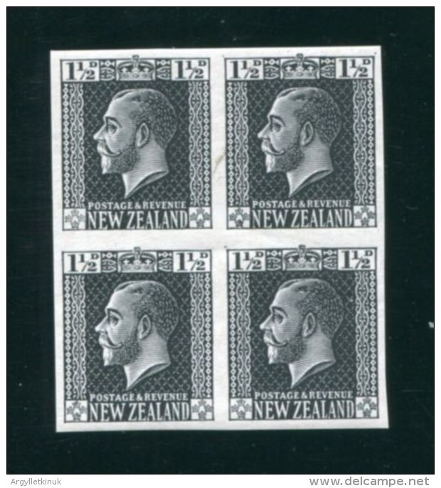 NEW ZEALAND GEORGE FIFTH PLATE PROOF BLOCK OF FOUR - Nuovi