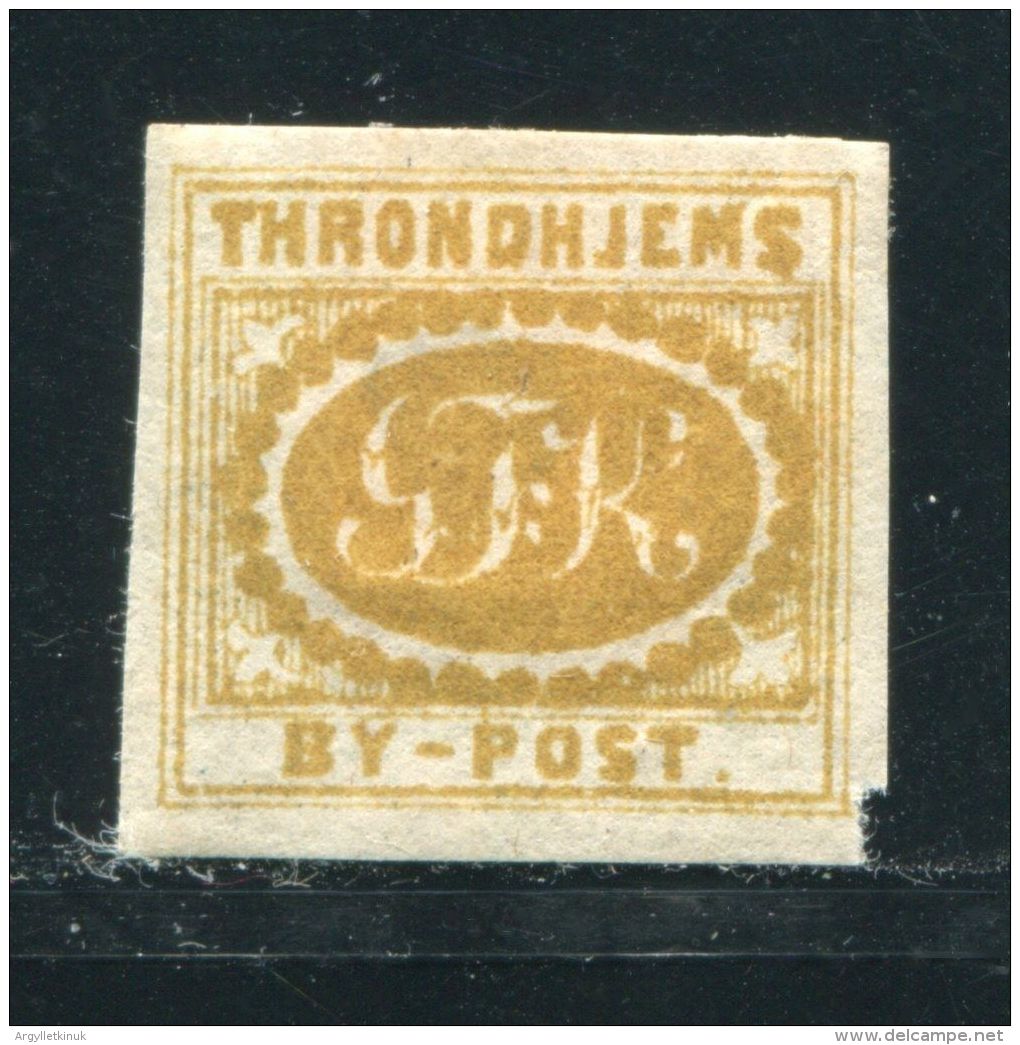 NORWAY LOCAL POST TRONDHEIM 1865 No.1 LOCAL POST - Local Post Stamps