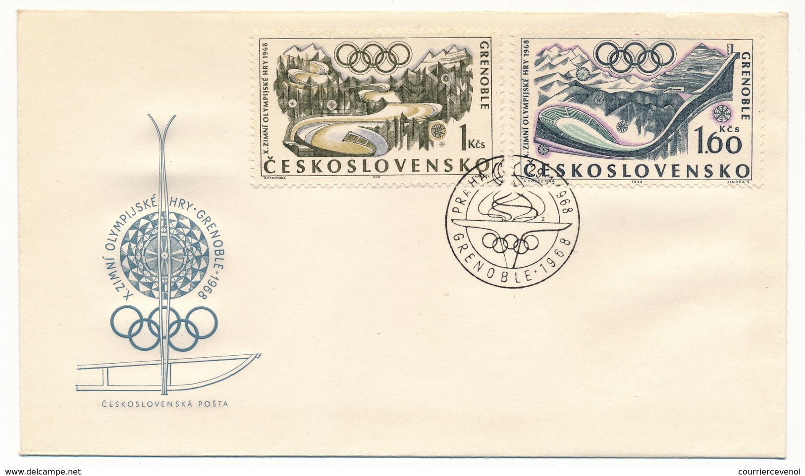 TCHECOSLOVAQUIE - Série GRENOBLE 1968 - 2 FDC Parfait état - Winter 1968: Grenoble