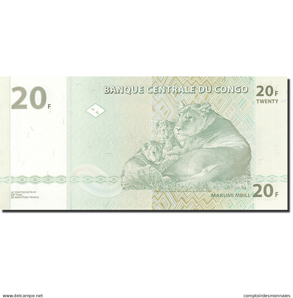 Billet, Congo Democratic Republic, 20 Francs, 2003, 2003-06-30, KM:94a, NEUF - Democratic Republic Of The Congo & Zaire