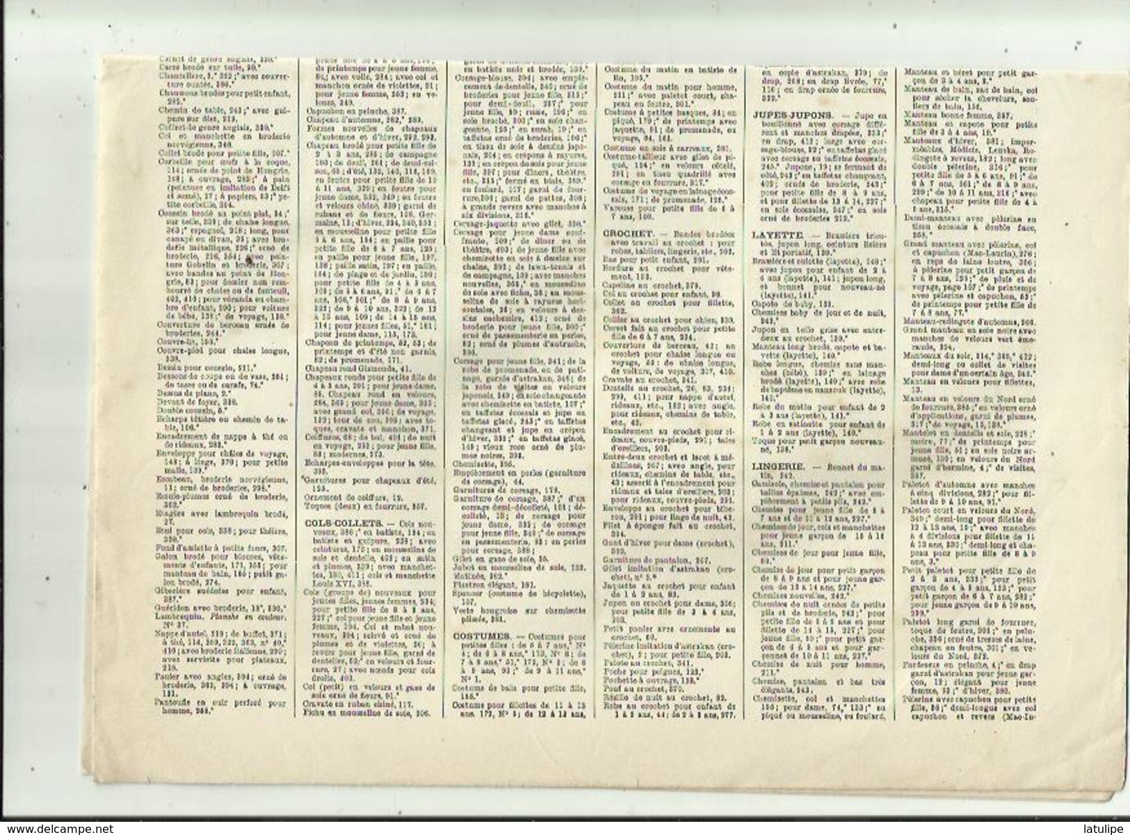 Journal De Famille-Mode-Illustrée(Table Des Matières)  36em Année Librairie FIRMIN -DIDOT & Cie A Paris Et  Mesnil -Eure - Haute Couture