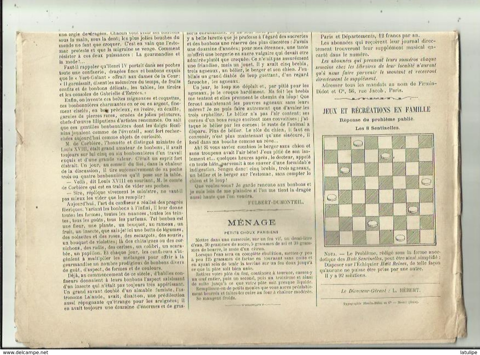 Journal De Famille-Mode-Illustrée(Table Des Matières)  36em Année Librairie FIRMIN -DIDOT & Cie A Paris Et  Mesnil -Eure - Designermode