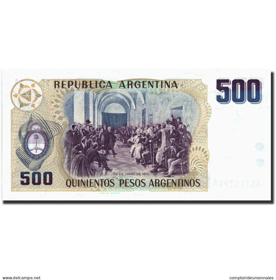 Billet, Argentine, 500 Pesos Argentinos, Undated 1984, Undated 1984, KM:316a - Argentine