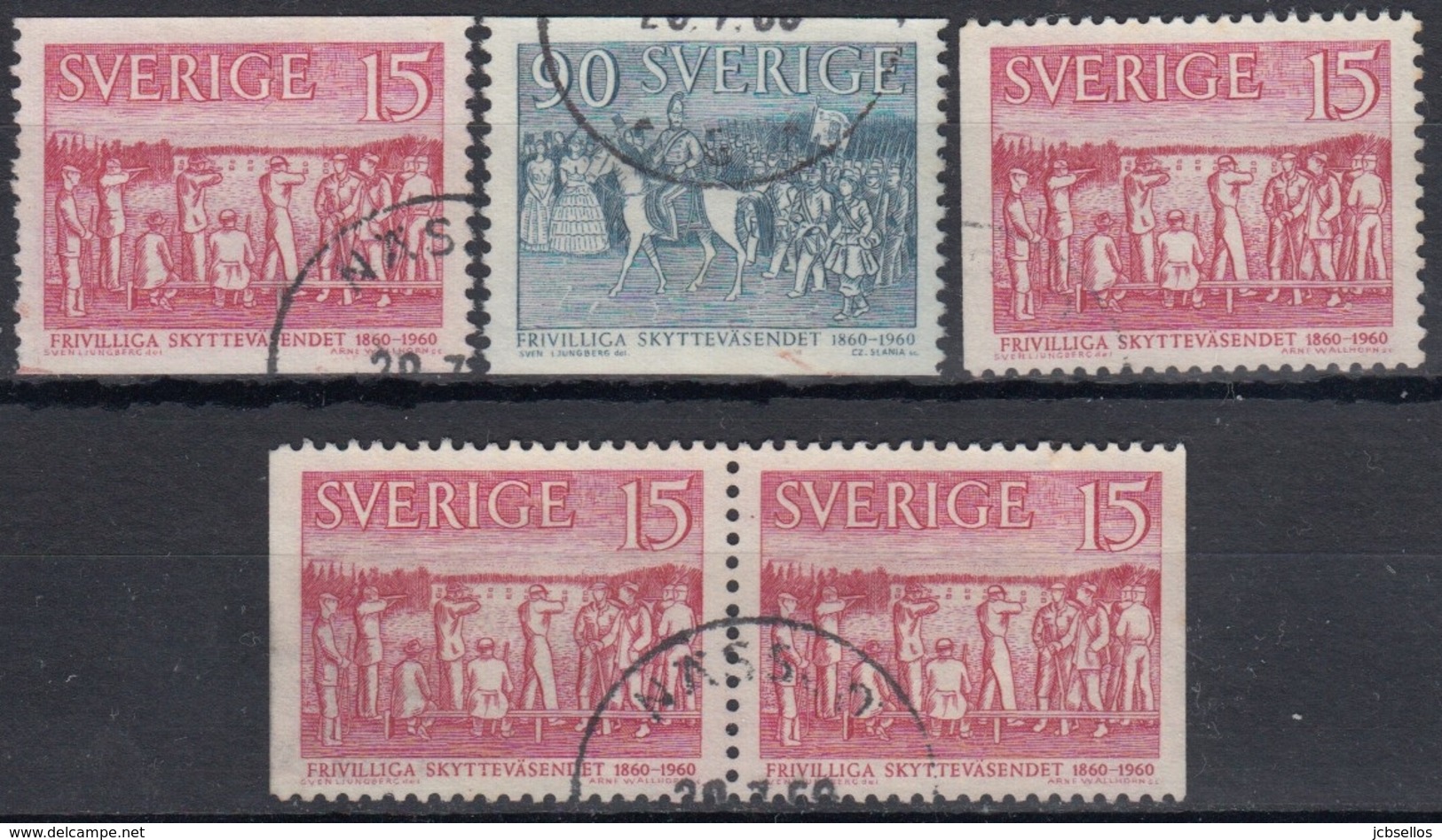 SUECIA 1960 Nº 450/51 + 450a + 450b USADO - Gebraucht