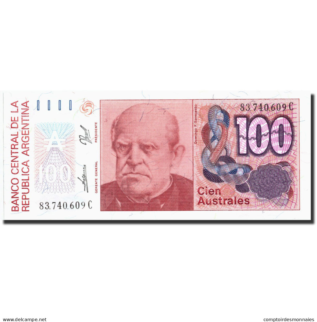 Billet, Argentine, 100 Australes, Undated (1985-90), Undated (1985-90), KM:327a - Argentine