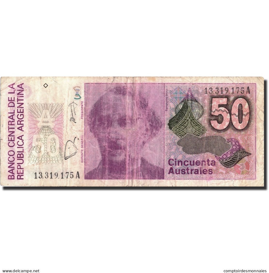 Billet, Argentine, 50 Australes, Undated (1986-89), Undated (1986-1989) - Argentine