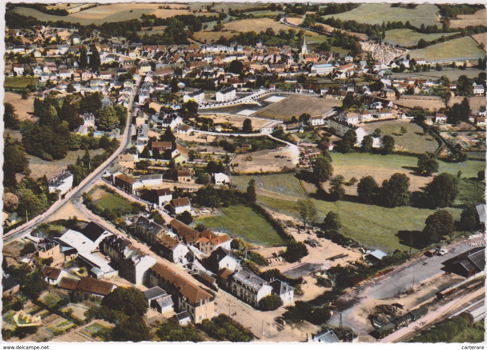 23,CREUSE,AUZANCES,CARTE PHOTO AERIENNE COMBIER - Auzances