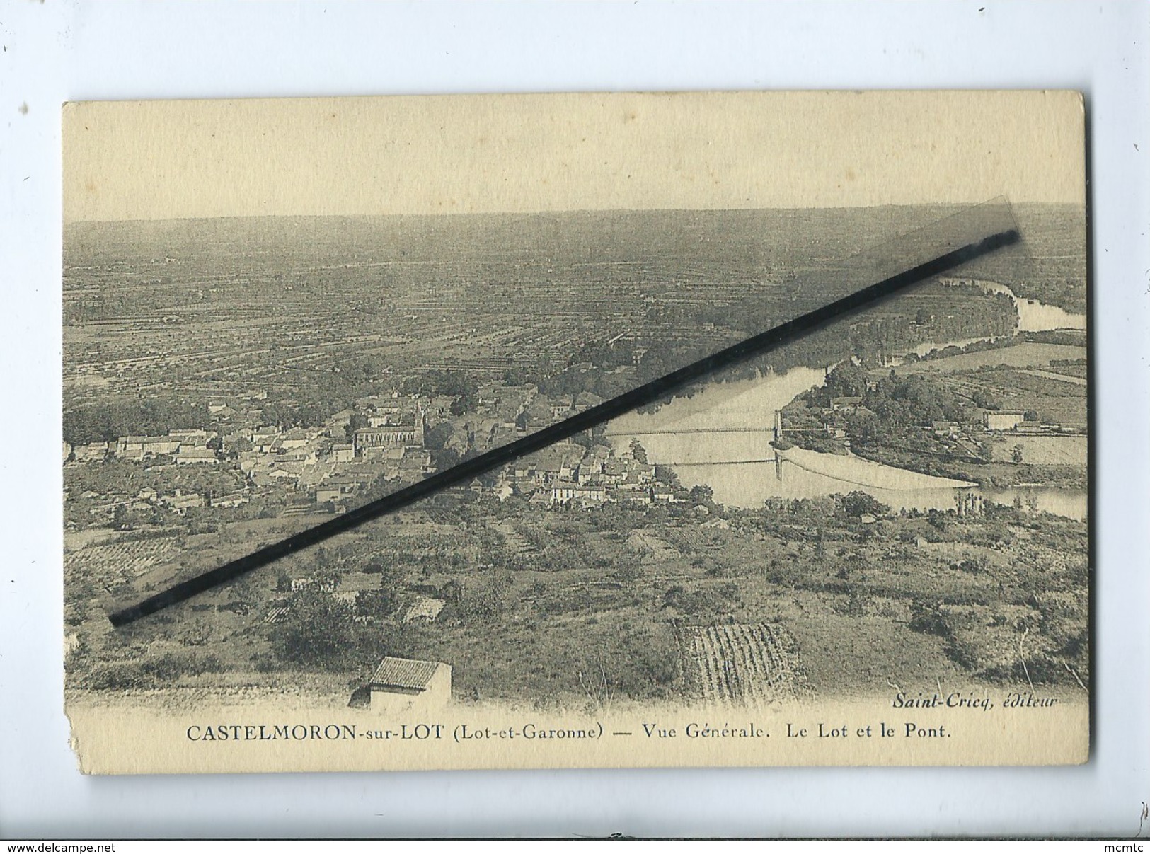 CPA Abîmée - Castelmoron Sur Lot - (Lot Et Garonne ) - Vue Générale - Le Lot Et Le Pont - Castelmoron