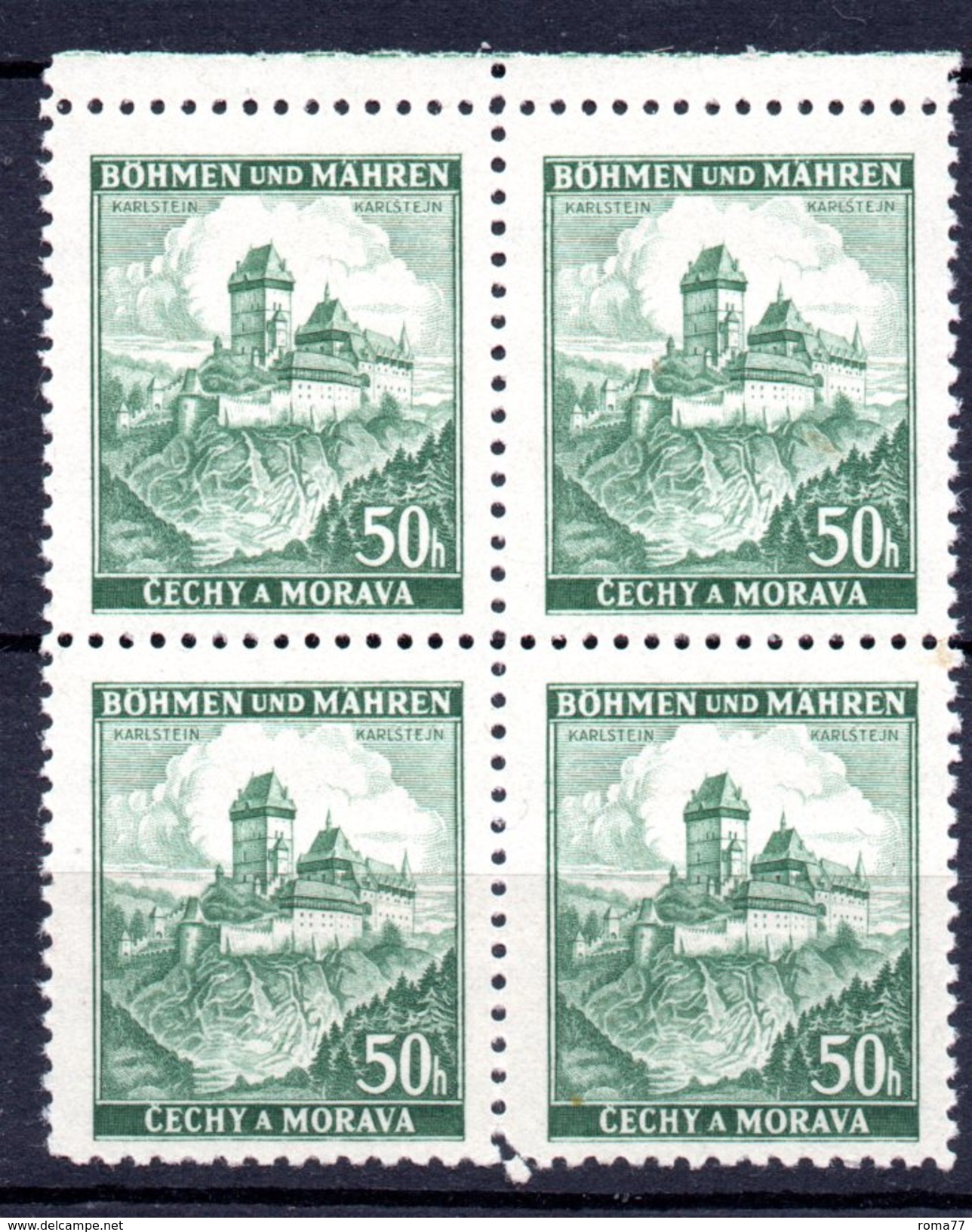XP3043 - BOEMIA MORAVIA 1939 , Yv N. 26 Quartina  ***  KARLUV - Unused Stamps