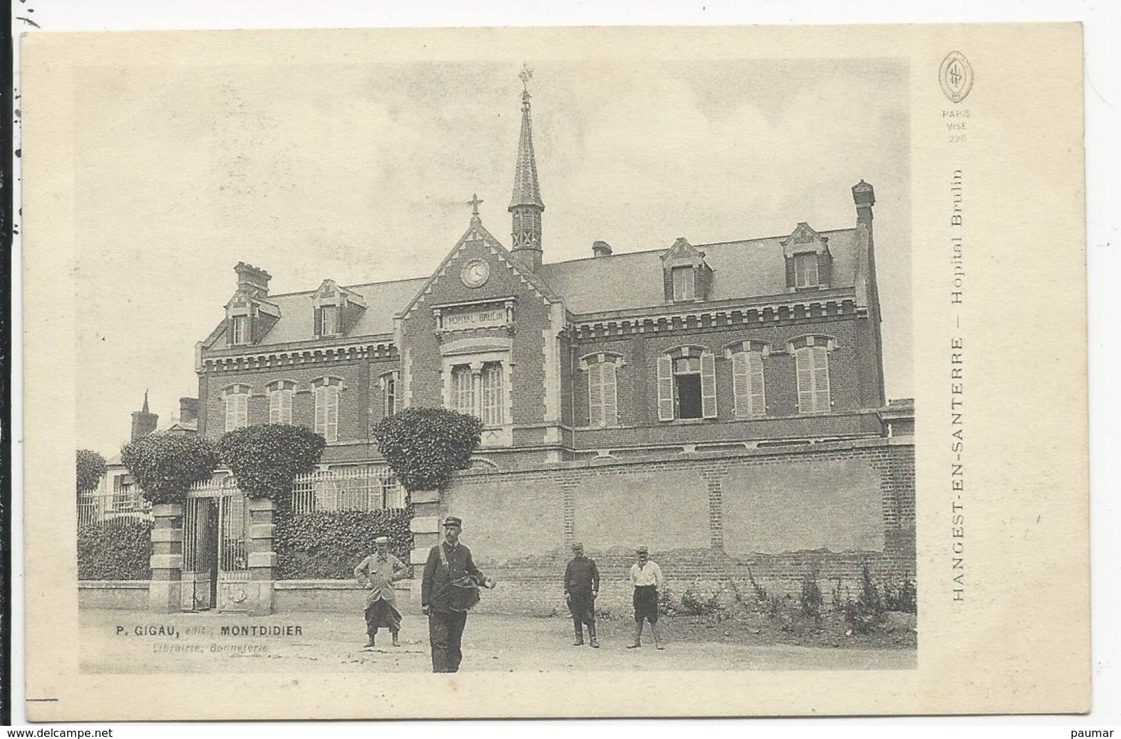 Hangest En Santerre  Hopital Brulin  Avec Facteur - Autres & Non Classés