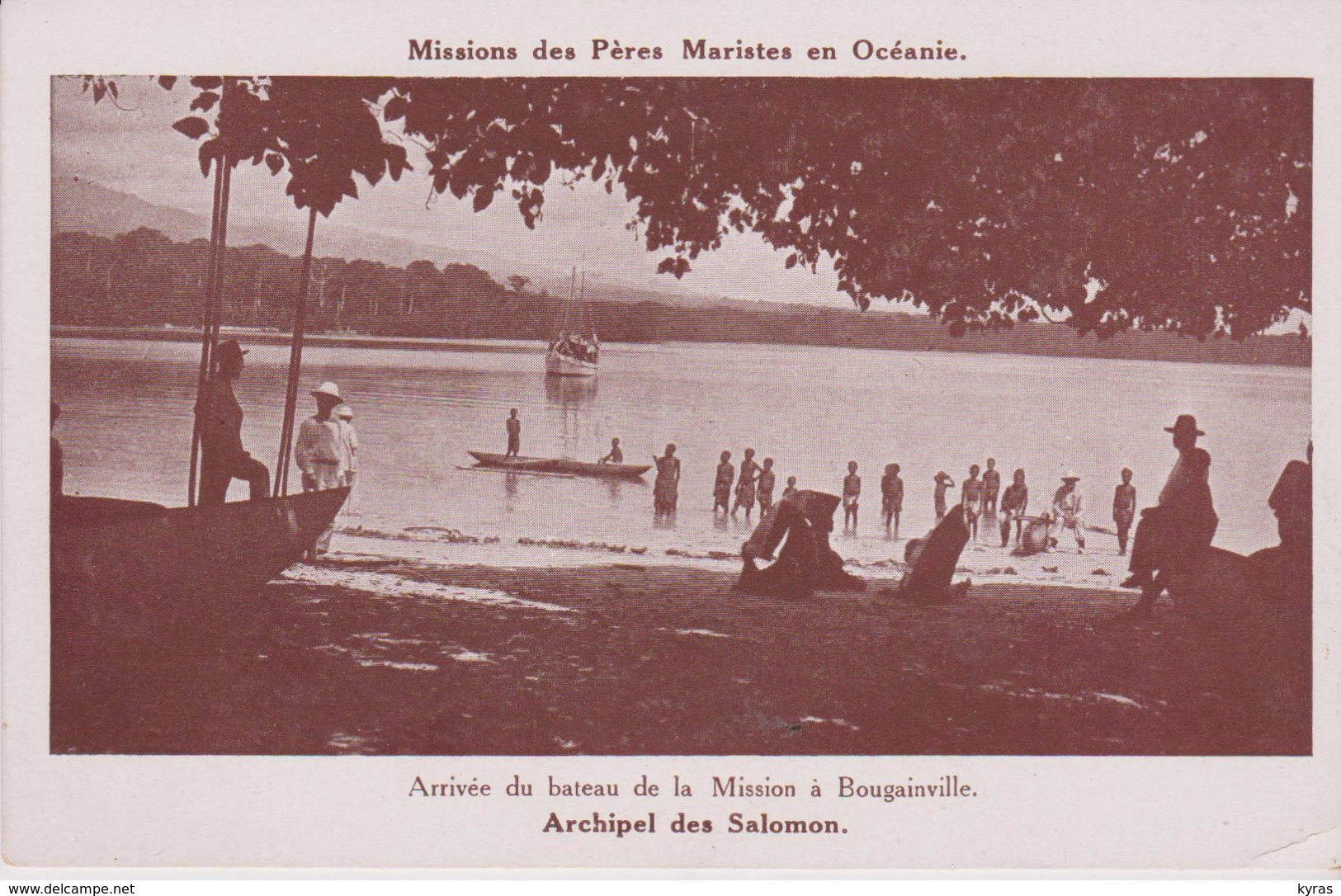 ARCHIPEL DES SALOMONS . Arrivée Du Bateau De La Mission à Bougainville (Mission Des Pères Maristes En Océanie) - Isole Salomon