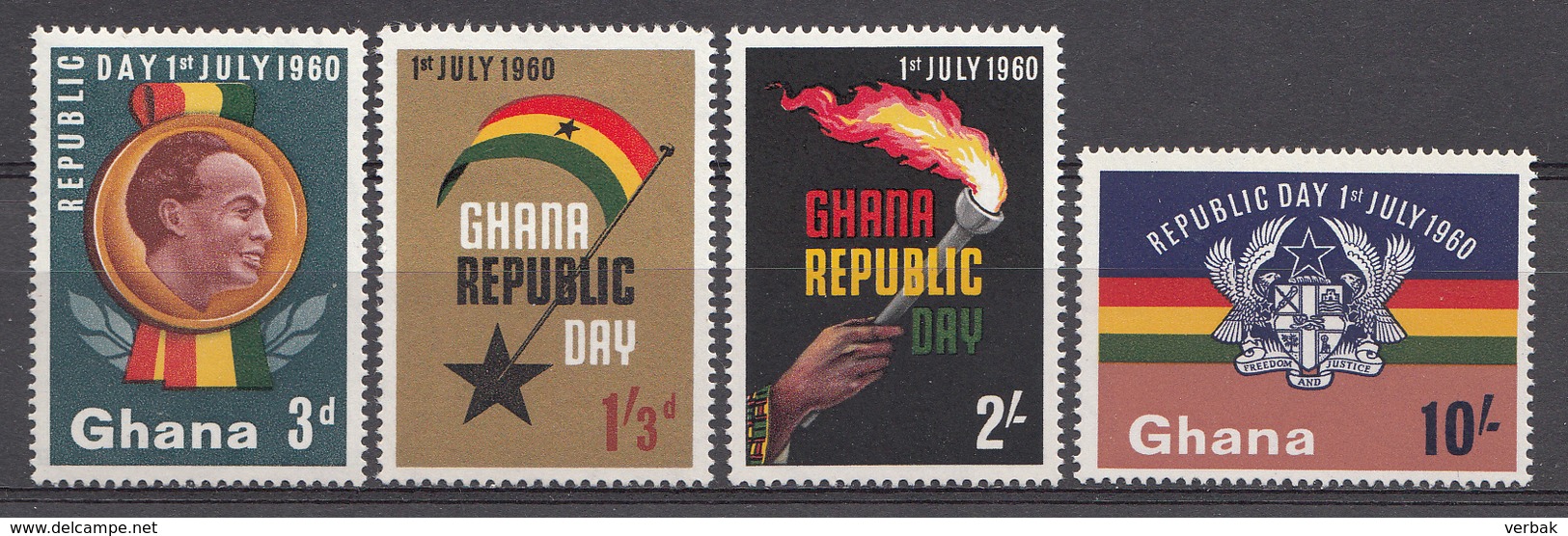 Ghana 1960 Mi.nr: 80-83 Feier Der Republik Und Verfassung  Neuf Sans Charniere /MNH / Postfris - Ghana (1957-...)