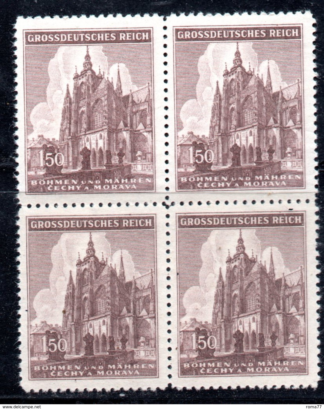 XP3061 - REICH BOEMIA MORAVIA 1939,   1,50 K.  Quartina Integra  *** - Unused Stamps