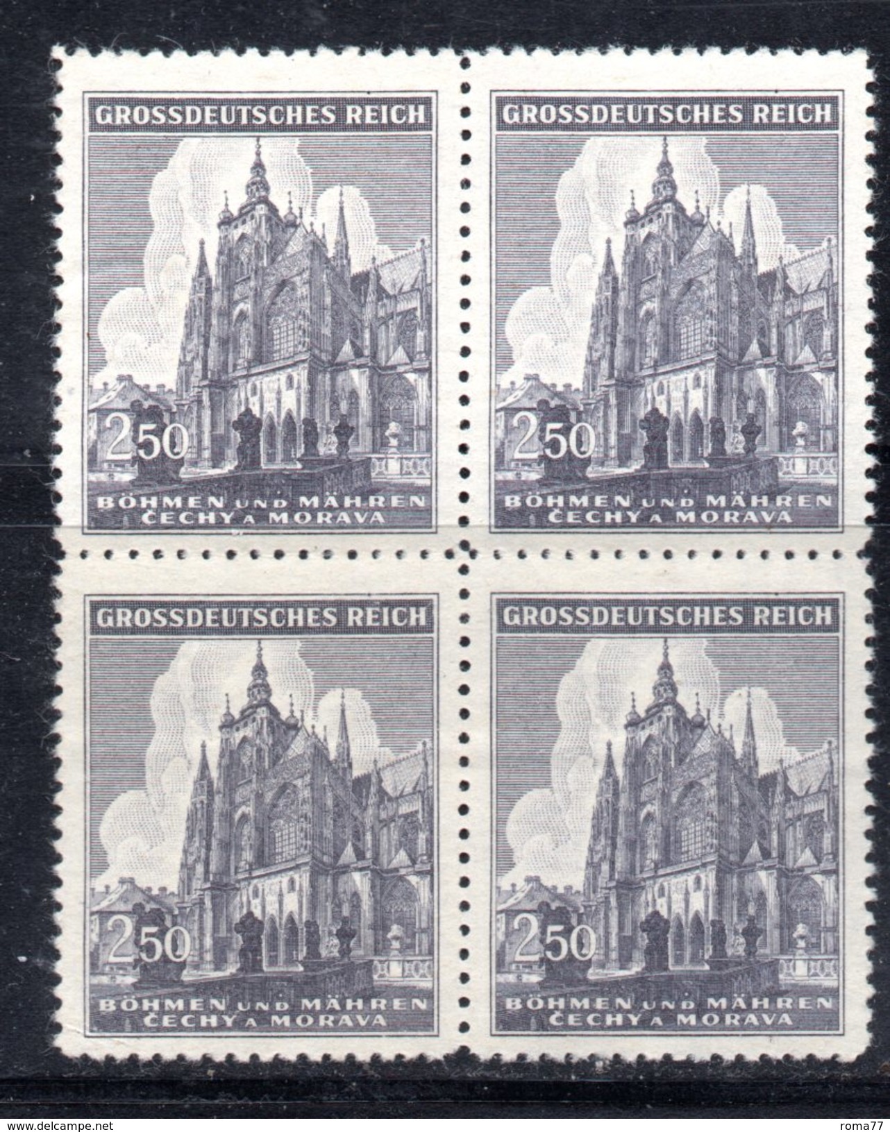 XP3062 - REICH BOEMIA MORAVIA 1939,   2,50 K.  Quartina Integra  *** - Unused Stamps