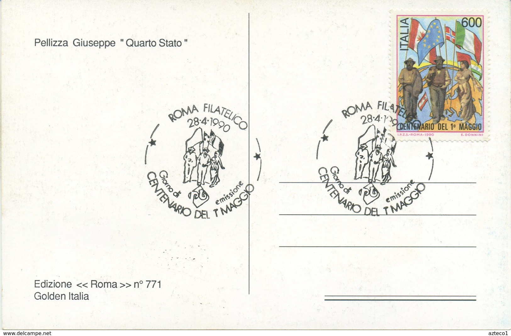 ITALIA - FDC MAXIMUM CARD 1990 - PRIMO MAGGIO - ANNULLO SPECIALE - Cartoline Maximum