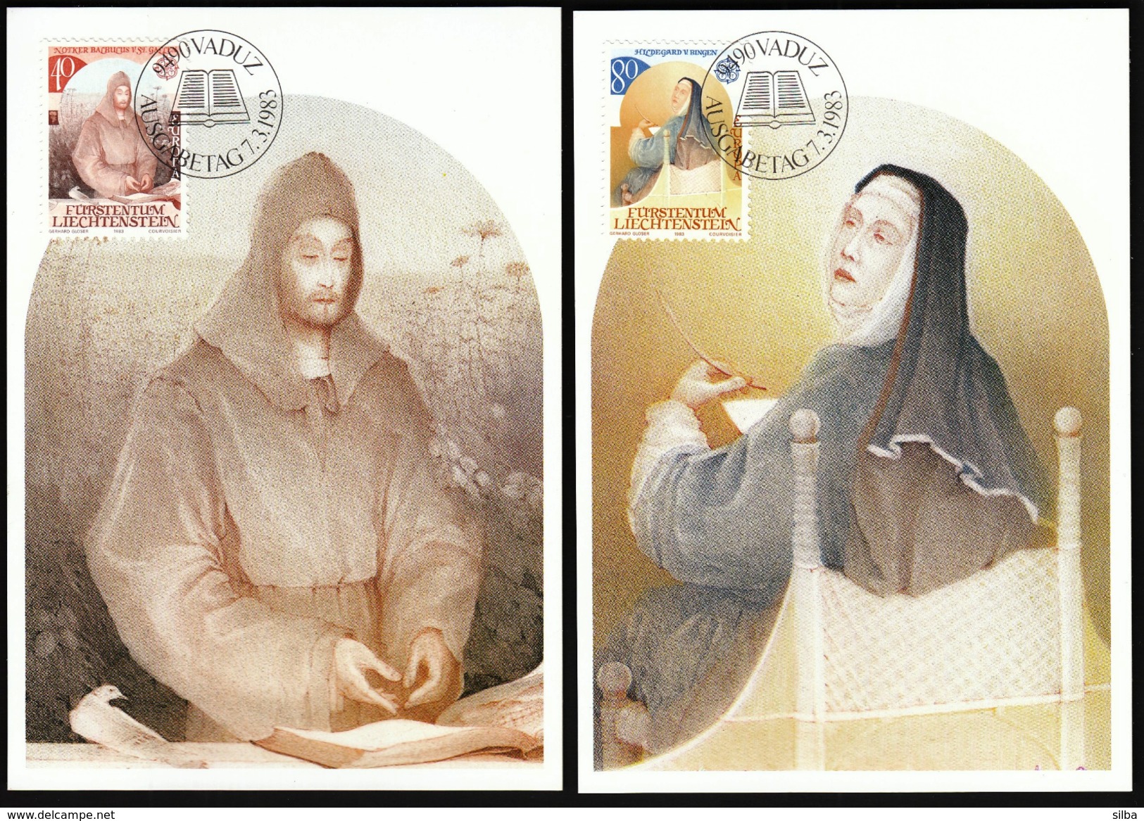 Liechtenstein Vaduz 1983 / Europa CEPT / Notker Balbulus Of St Gall / Hildegard Of Bingen / MC - 1983