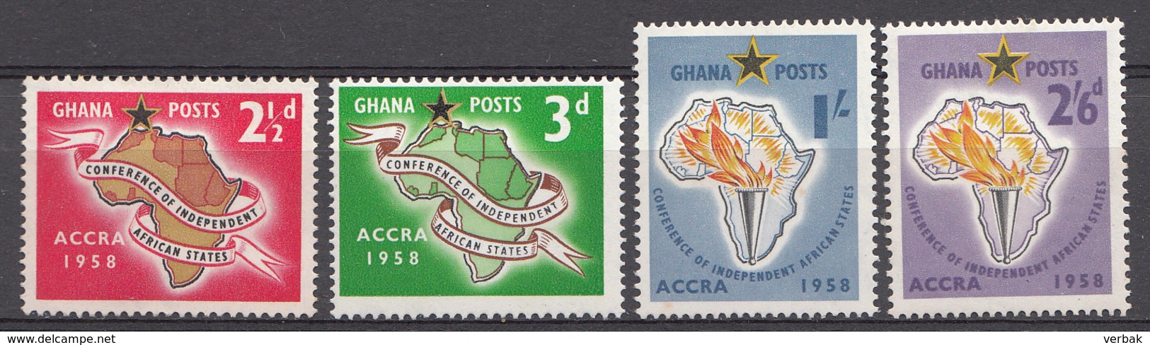 Ghana 1958 Mi.nr: 24-27 Konferenz Der....  Neuf Sans Charniere /MNH / Postfris - Ghana (1957-...)