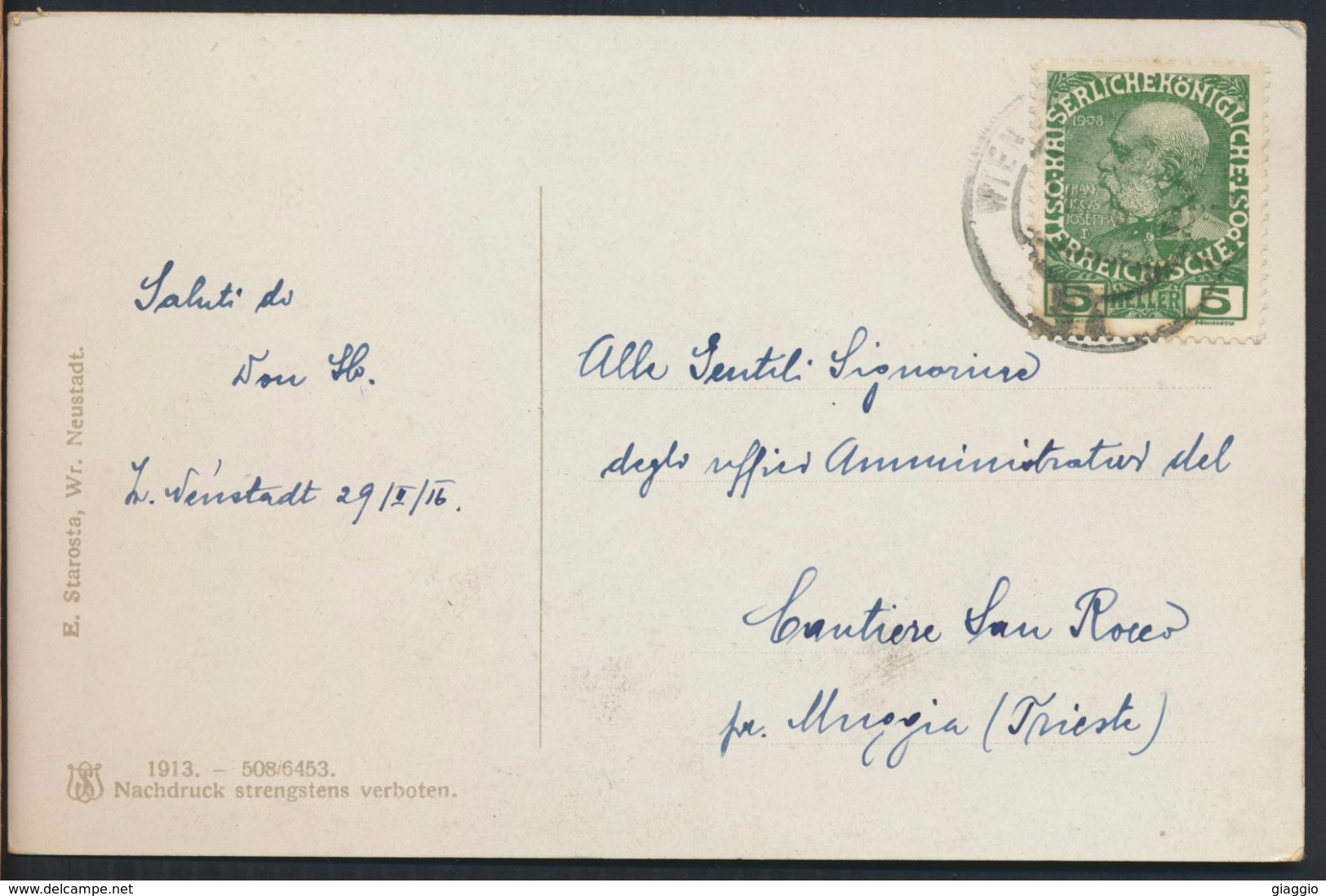 °°° 4696 - AUSTRIA - WR. NEUSTADT MIT SCHNEEBERG U. HOHE WAND - 1916 With Stamps °°° - Wiener Neustadt