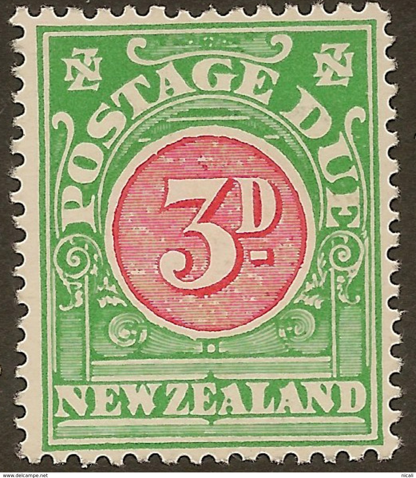 NZ 1902 3d Postage Due SG D32 HM #ZS444 - Strafport