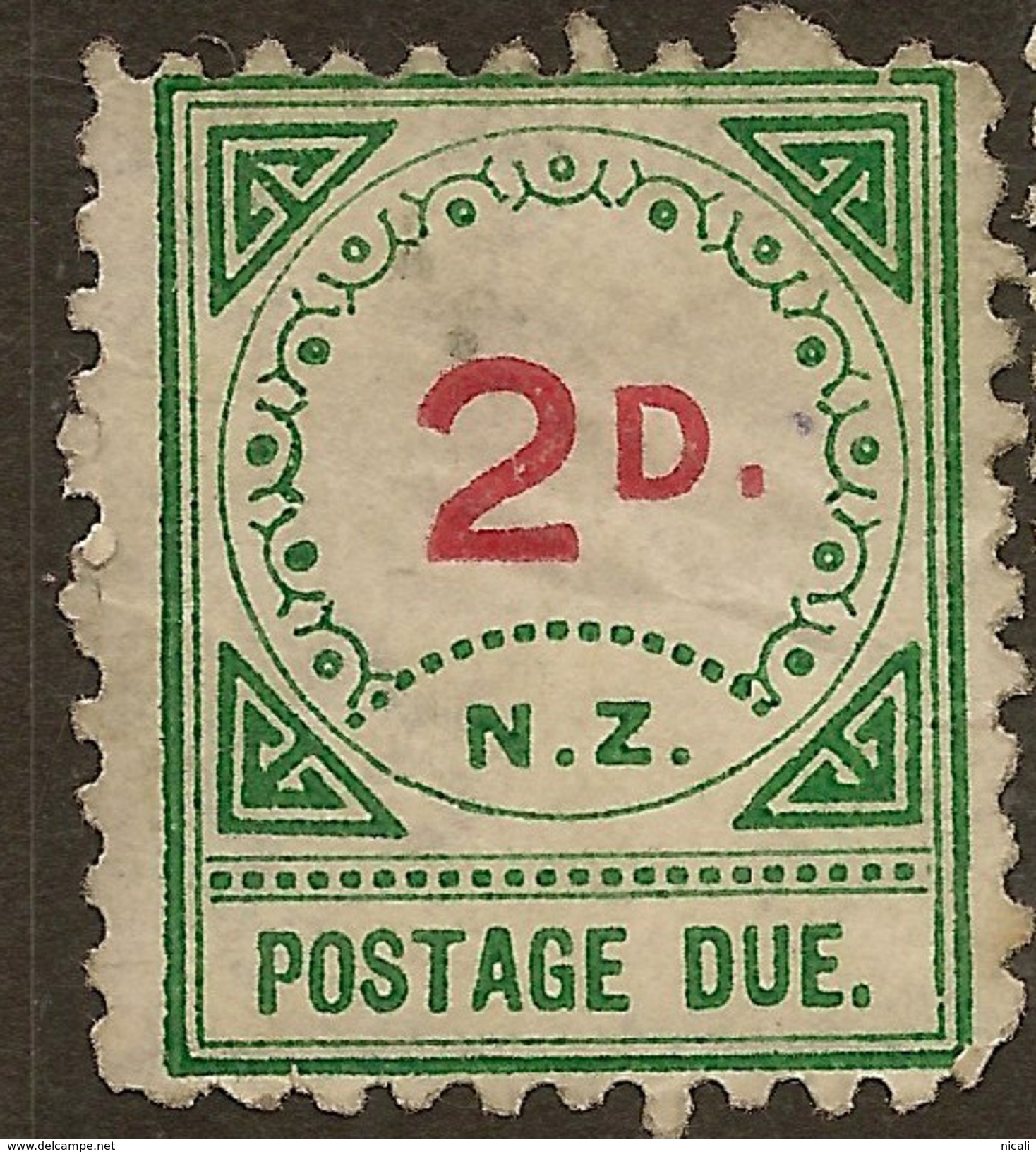 NZ 1899 2d Postage Due SG D11 U #ZS441 - Timbres-taxe