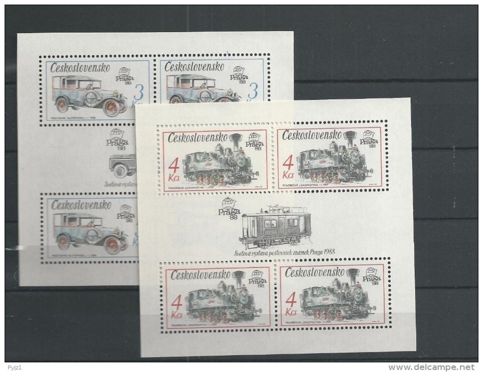 1987 MNH  Ceskoslovensko, Block 70-71 - Blocs-feuillets