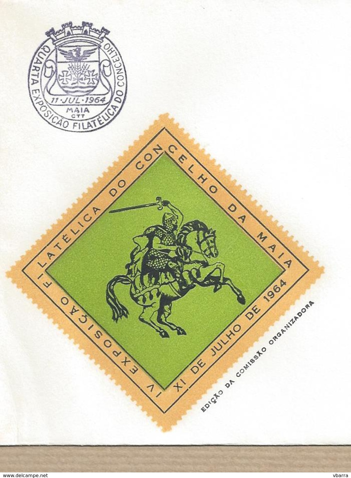 Portugal FDC Exposição Filatélica Concelho Da Maia CTT Maia  11 Julho De 1964  Selo Postal  D. Diniz (Cavalinho) 20 Ctvs - FDC