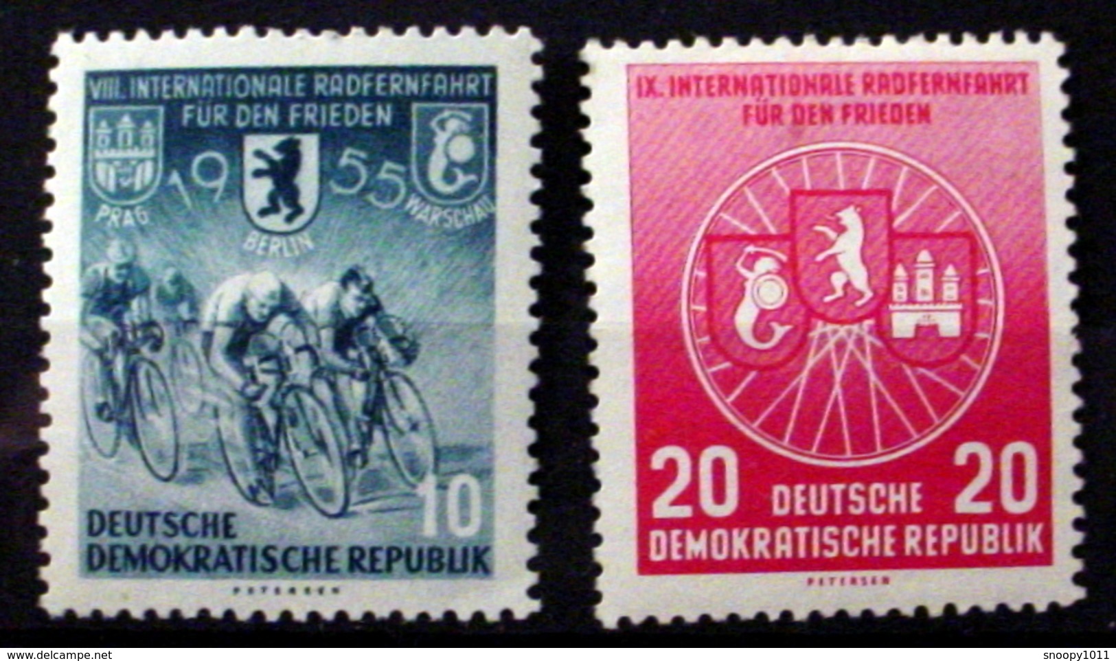 GERMAN DEMOCRATIC REPUBLIC # 239-240.  8th International Bicycle Peace Race.   MNH (**) - Unused Stamps