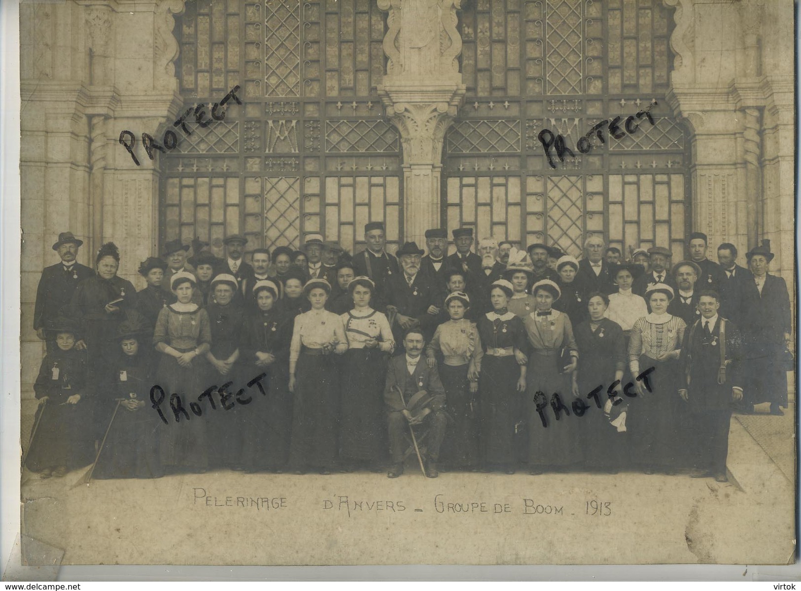Pelerinage D' Anvers : Groupe De BOOM 1913 ( Oude Foto Op Karton  29 X 21 Cm ) - Boom
