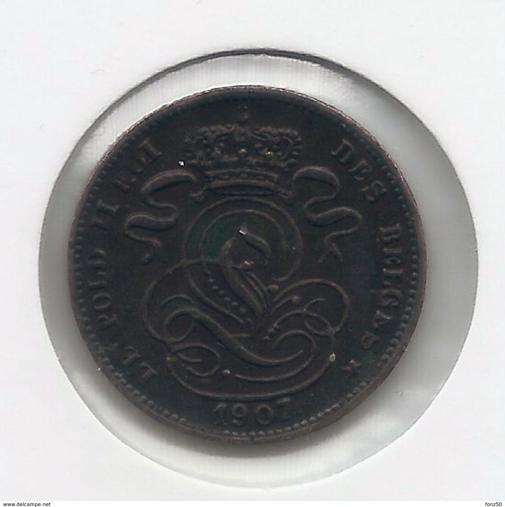 LEOPOLD II * 1 Cent 1907 Frans * F D C * Nr 9178 - 1 Cent