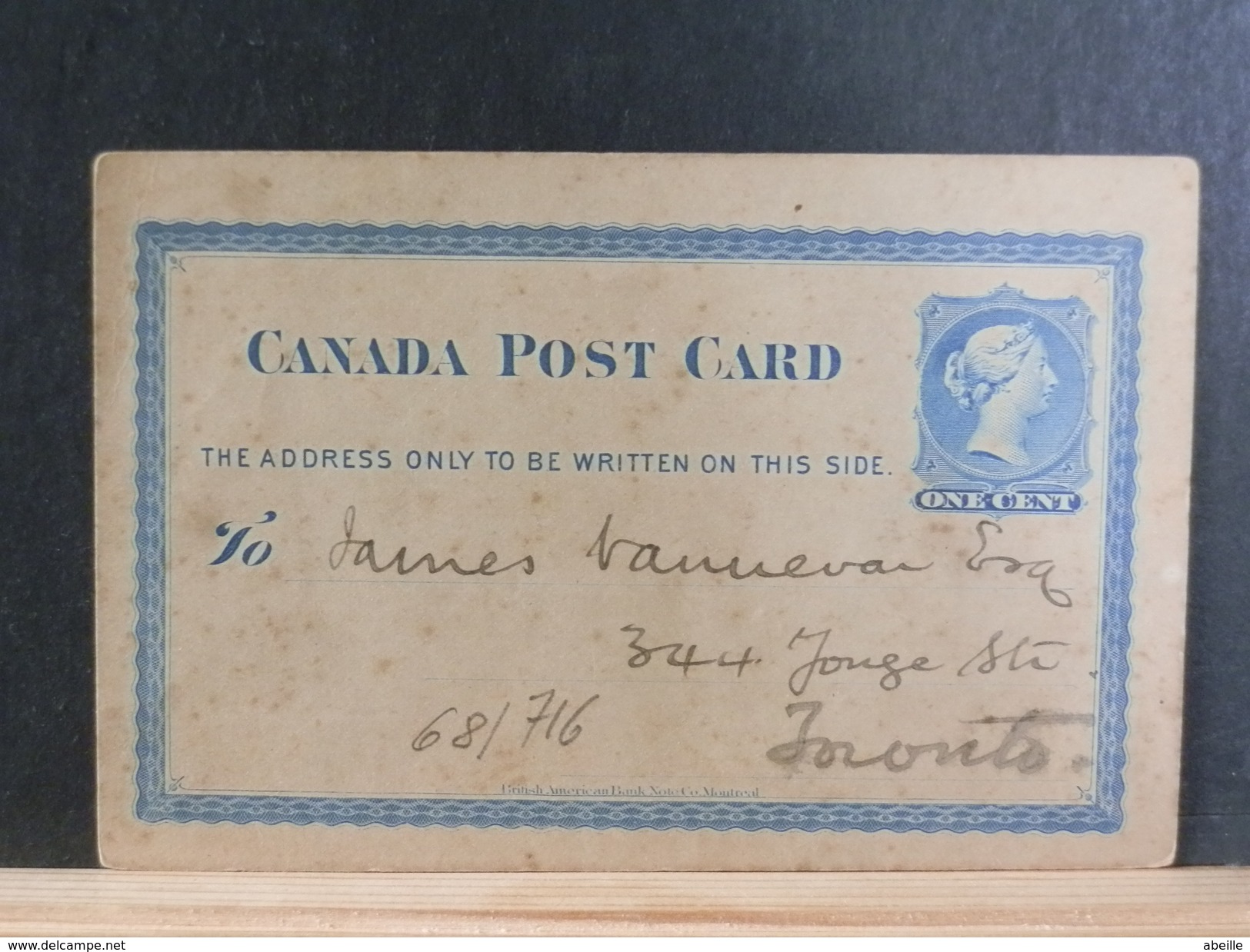 68/716  CP  CANADA - 1860-1899 Regering Van Victoria