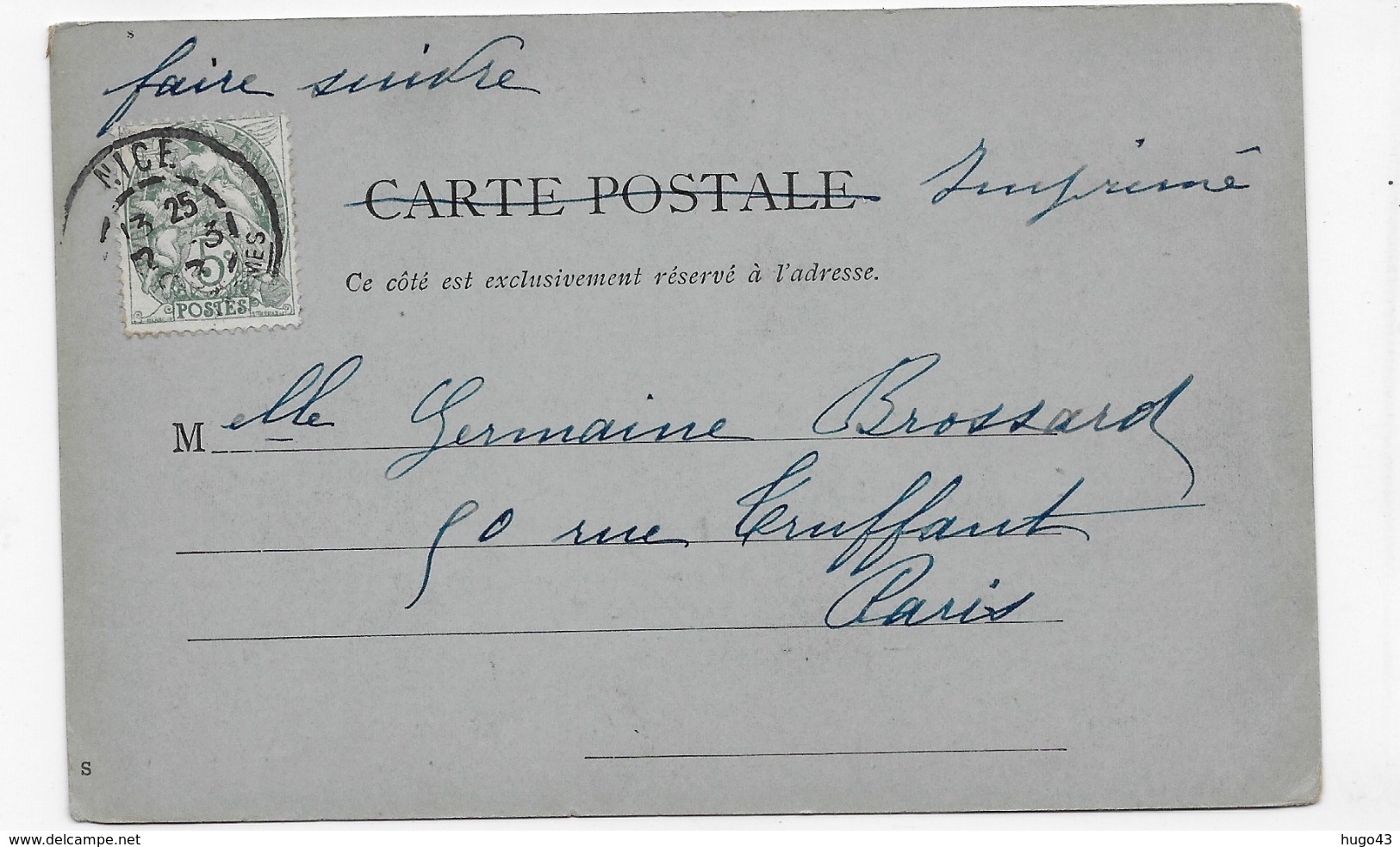 (RECTO / VERSO) MONTE CARLO EN 1903 - LE CAFE DE PARIS - CPA VOYAGEE - Bars & Restaurants